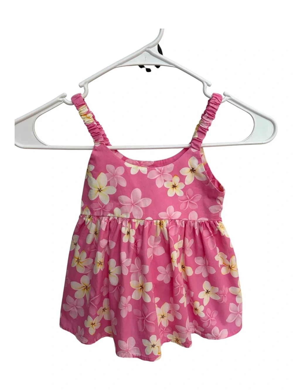 KY'S Vintage Y2K Hawaiian Floral Pink Baby Dress 1-2